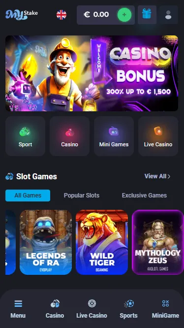 MyStake site open full screen on a phone after being added to the home screen